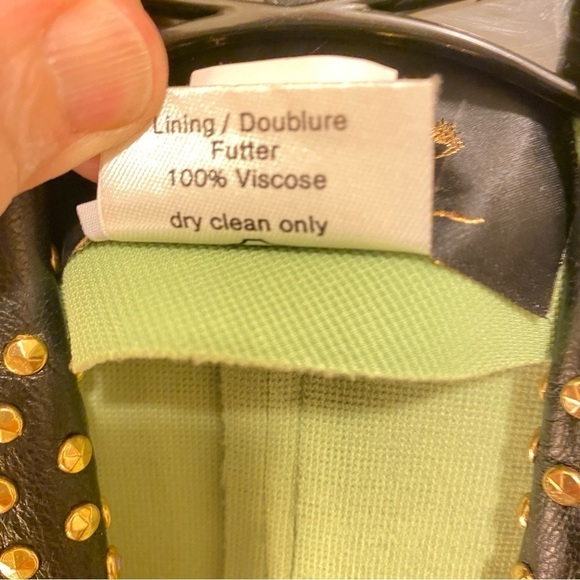 Vintage Leather Studded collar Vest in Chartreuse. Made by Your Wildest Dreams - Picture 11 of 12